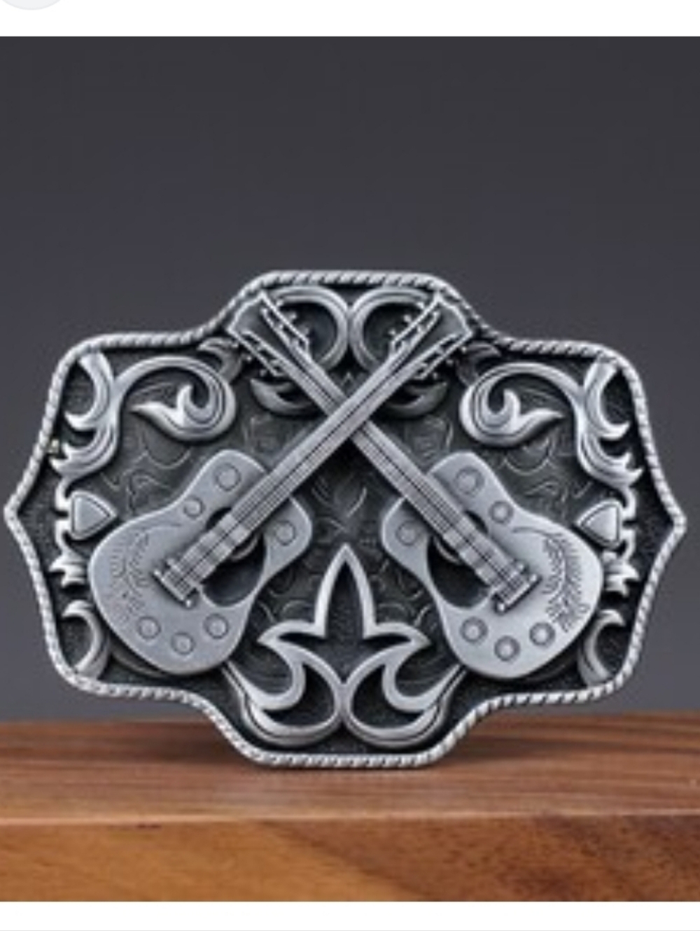 New Silver Guitars Country Music Western Belt Buckle Unisex